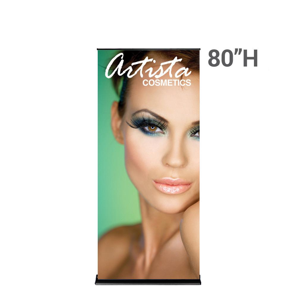 36 in. SilverStep Retractable Banner Stand — Graphic Package / Black / 80 inches